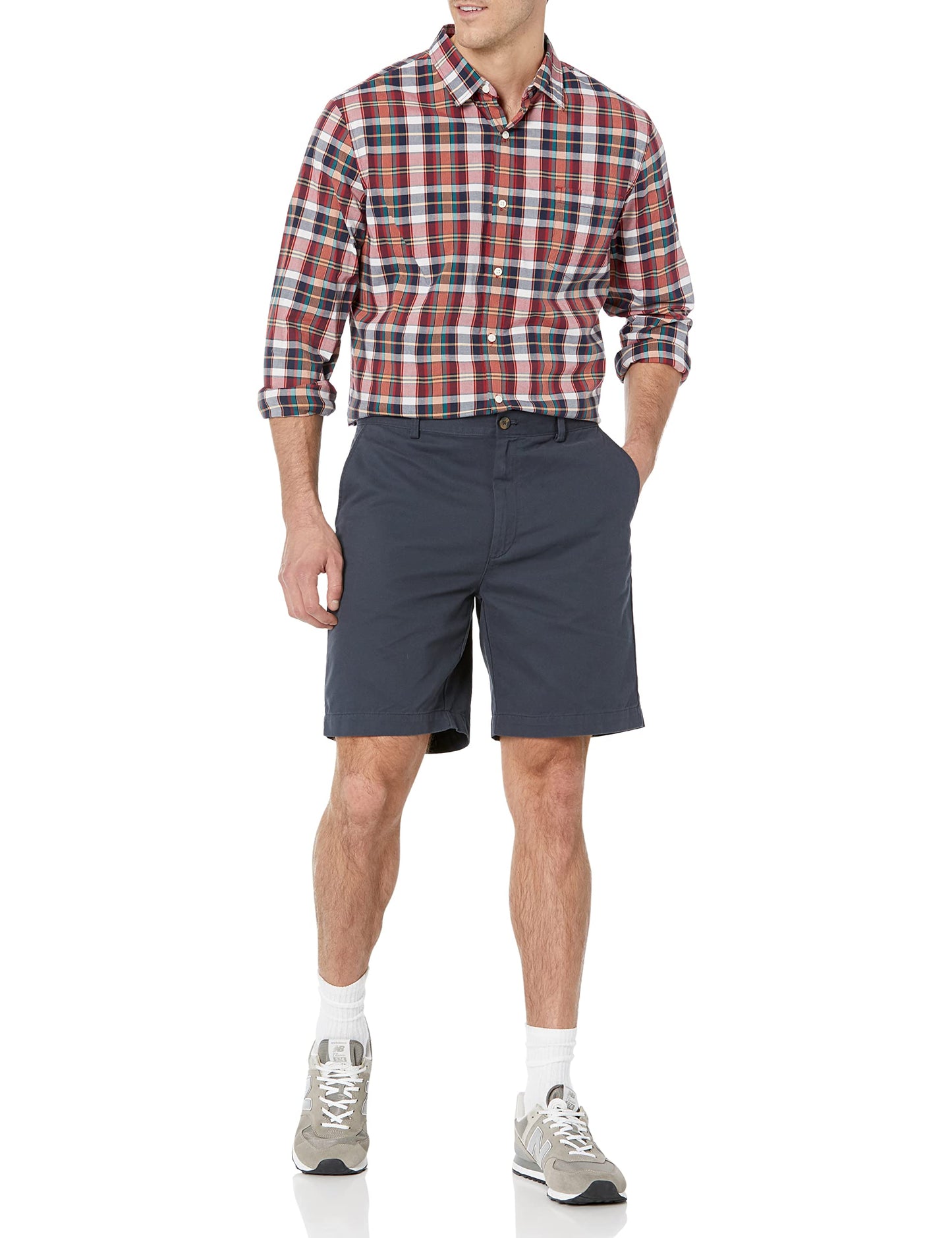 Amazon Essentials Men's Classic-Fit 9" Short, Navy, 34W