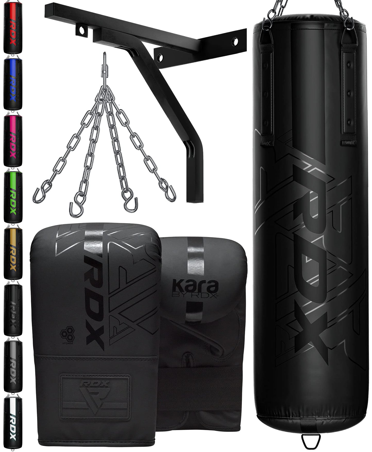 - RDX Professional Anti Swing Filled 5FT Punch Bag Set | 4pc Maya Hide Leather Heavy Punching Bag -