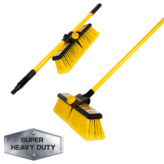 - Heavy Duty Garden Brush Yard Brush | Industrial Garden Broom | Telescopic Handle Stiff Yard Brush | Hard brush for yard, garden, terrace | 145 cm long adjustable handle Yard Broom -
