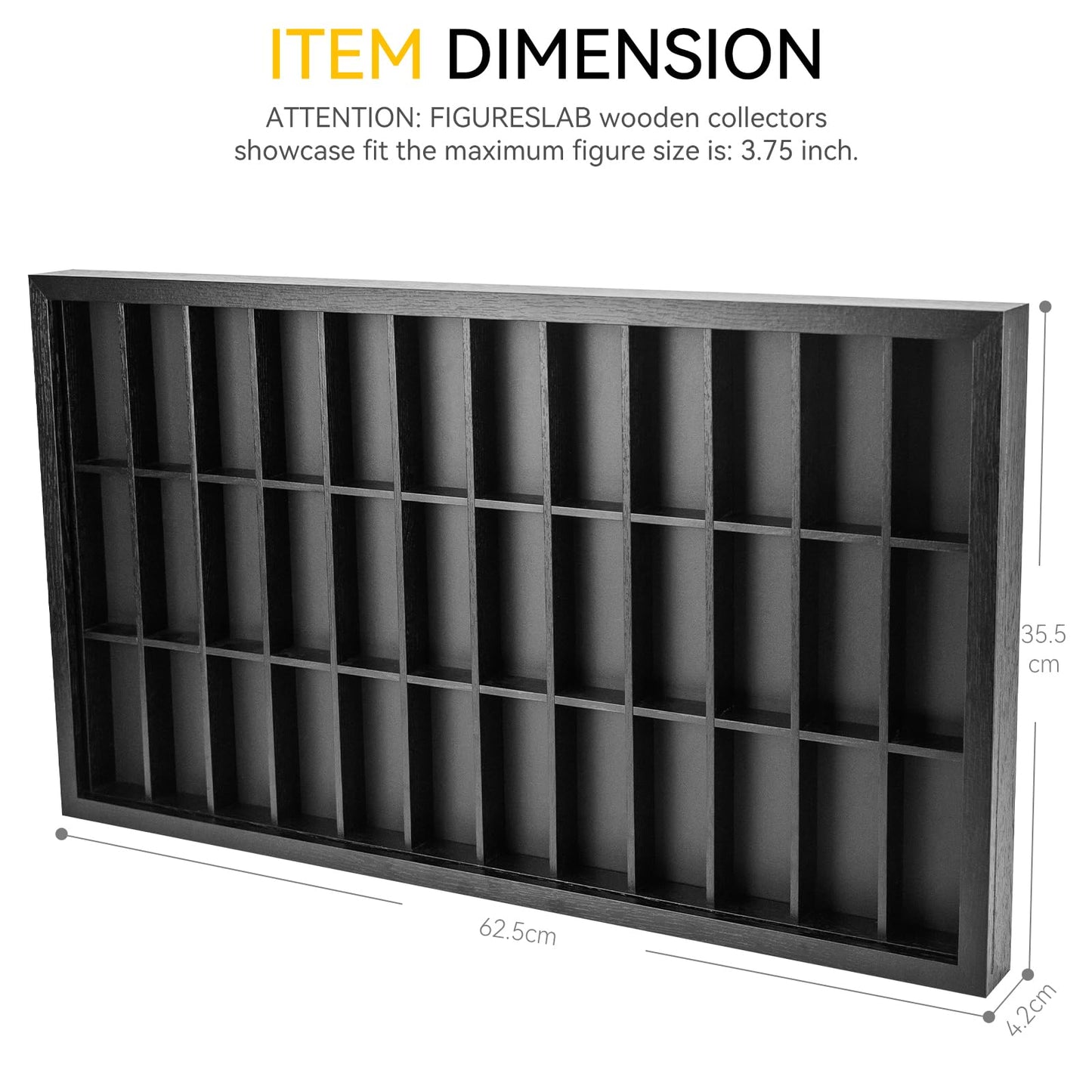 3.75 inch Figure Collectors Showcase, Display Frame Case for Action Figures, Dustproof Cabinet Box for Collectibles, Compatible with Star was/ Gi Jeo Classified Series, 24.61" X 1.65" X 13.98"