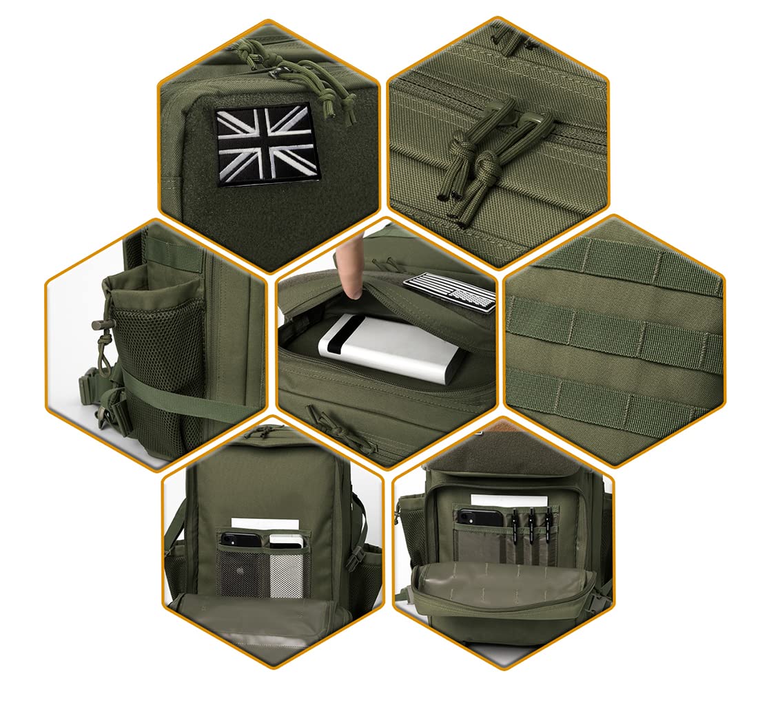 - QT&QY Military Tactical Backpacks | Army Molle Daypack 25L/35L/45L -