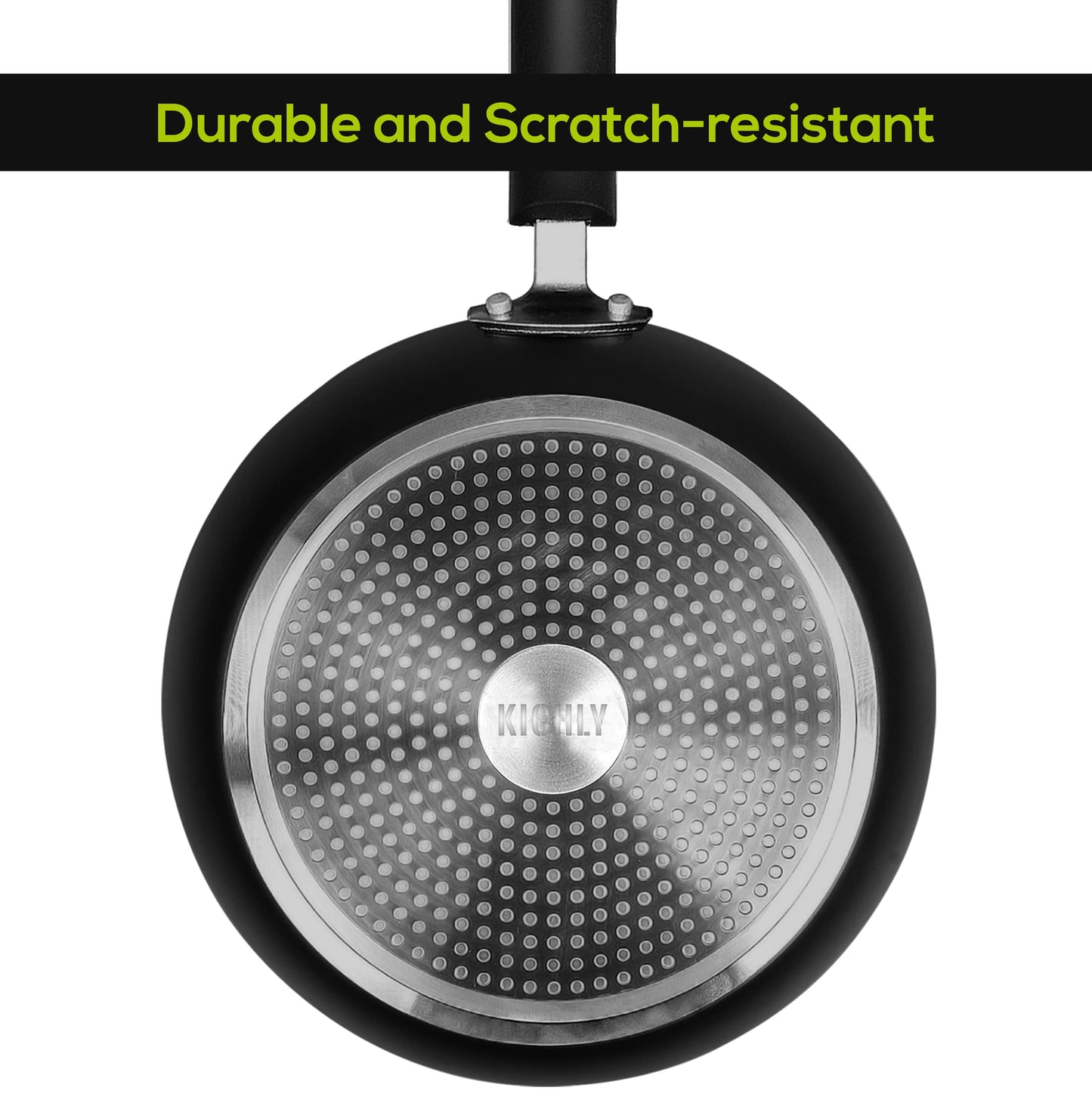 - KICHLY Non Stick Frying Pan Set | 3 Pcs Induction Hob Pan Set | Professional Chefs Pan Sets | Non Stick -