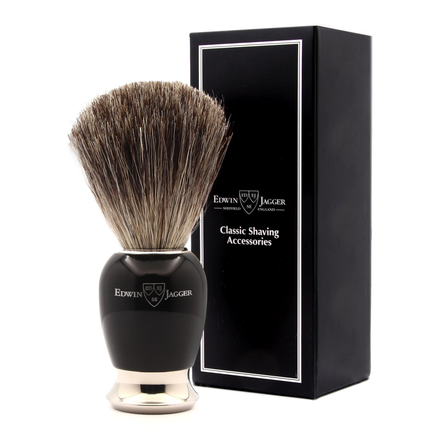 - Edwin Jagger 81SB586AMZ Classic Pure Badger Exfoliating Shaving Brush with Stand -