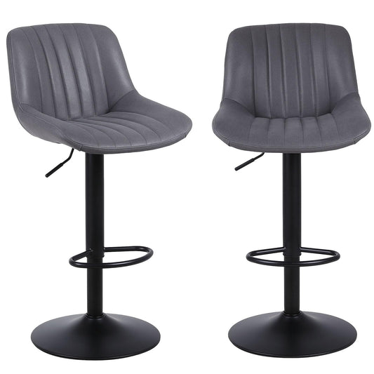 - Youhauchair Bar Stools Set of 2, Swivel Counter Height Barstools with Back, Adjustable PU Leather Bar Stool, Modern Kitchen Breakfast Bar Stools, Dark Grey