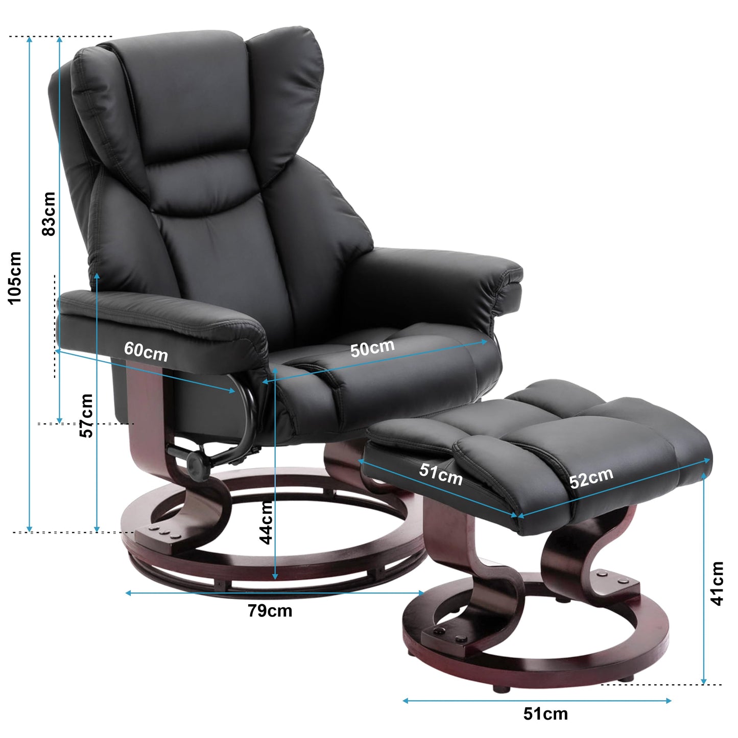 - Recliner Chair With footstool | Recliner Armchair | Up to 160kg Weight Capacity -