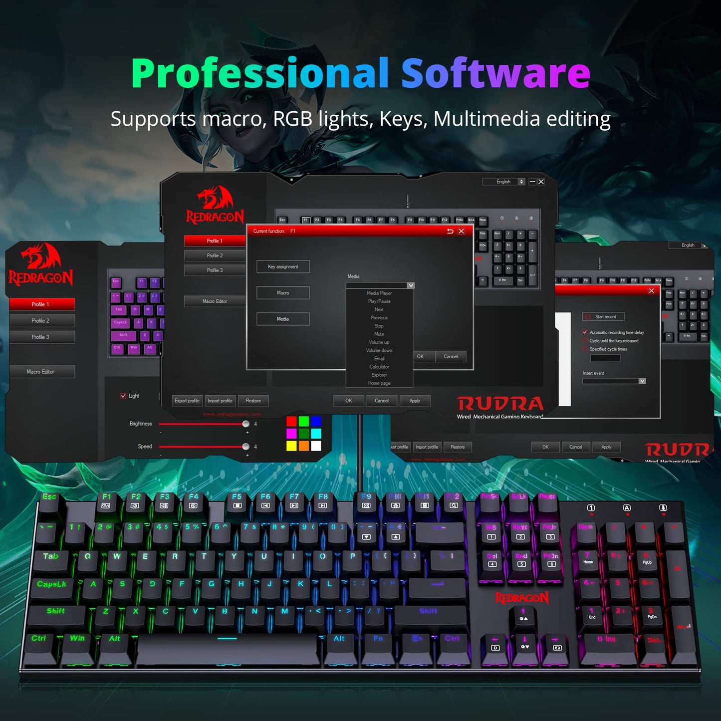 - Mechanical Gaming Keyboard | Redragon Mechanical Keyboard with 105 Programmable Keys -