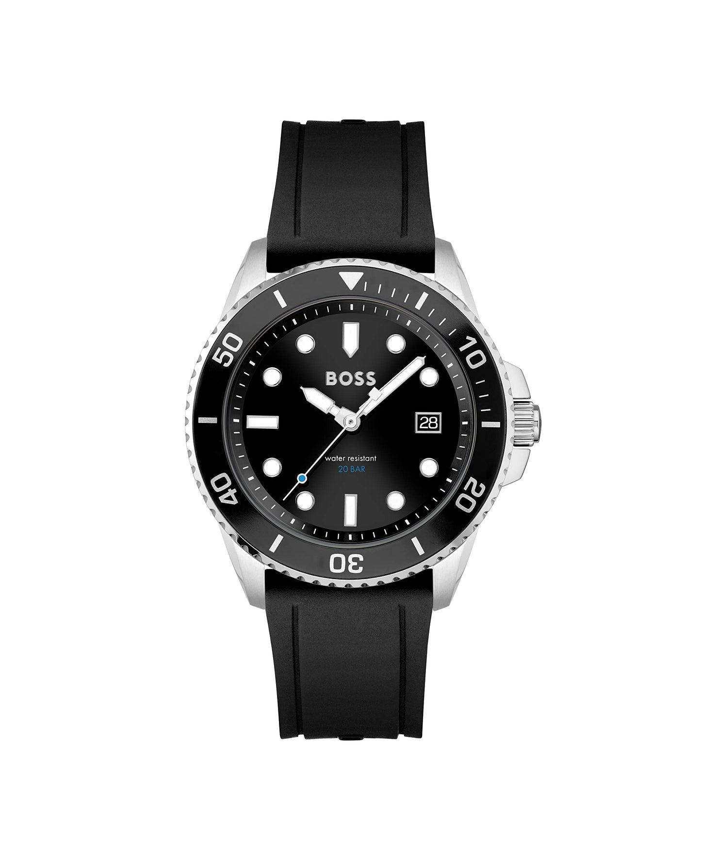 BOSS Analogue Quartz Watch for Men with Black Silicone Bracelet - 1513913