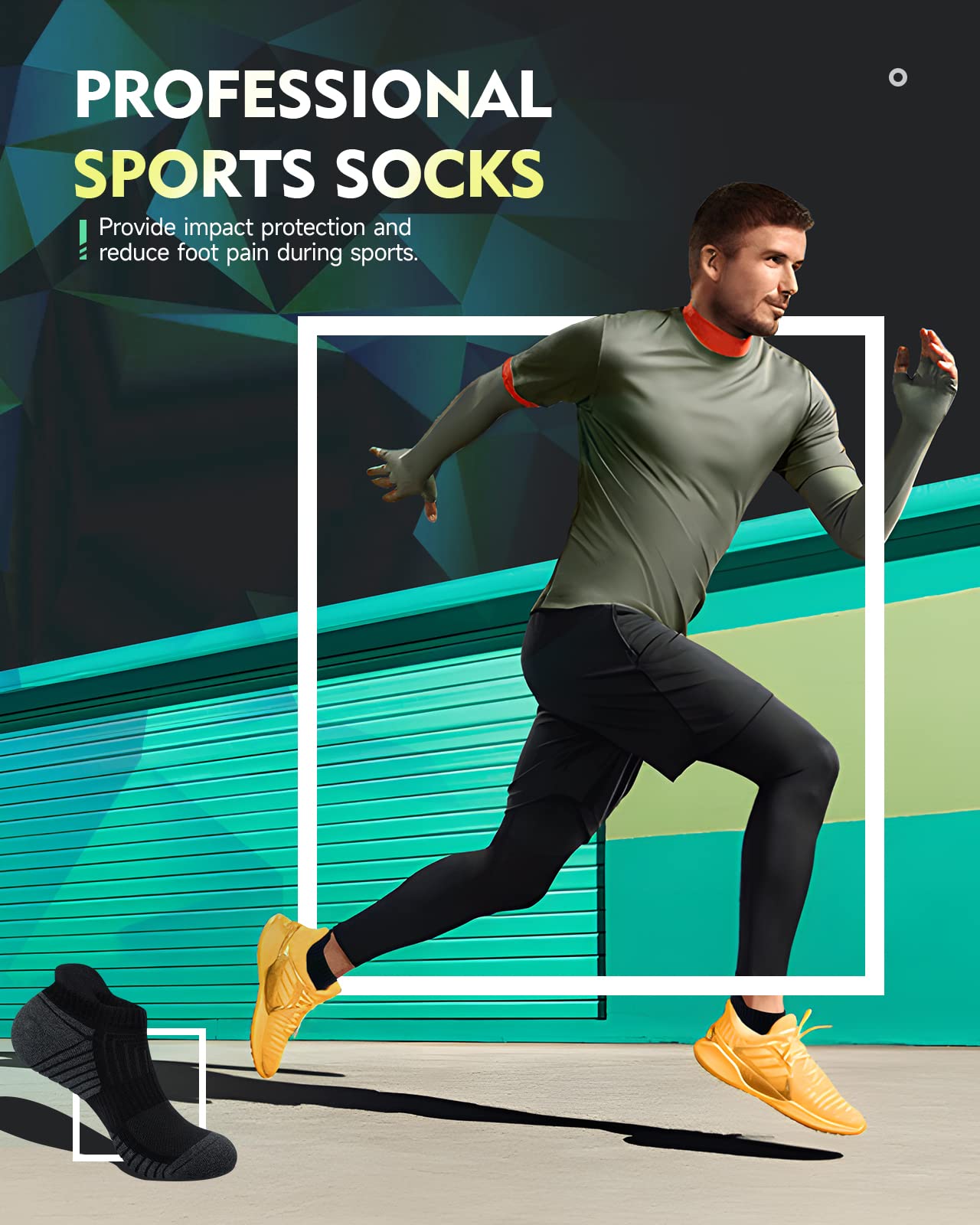 - RUIXUE Men's Running Socks | 6 Pairs | Performance Cotton Trainer Socks -