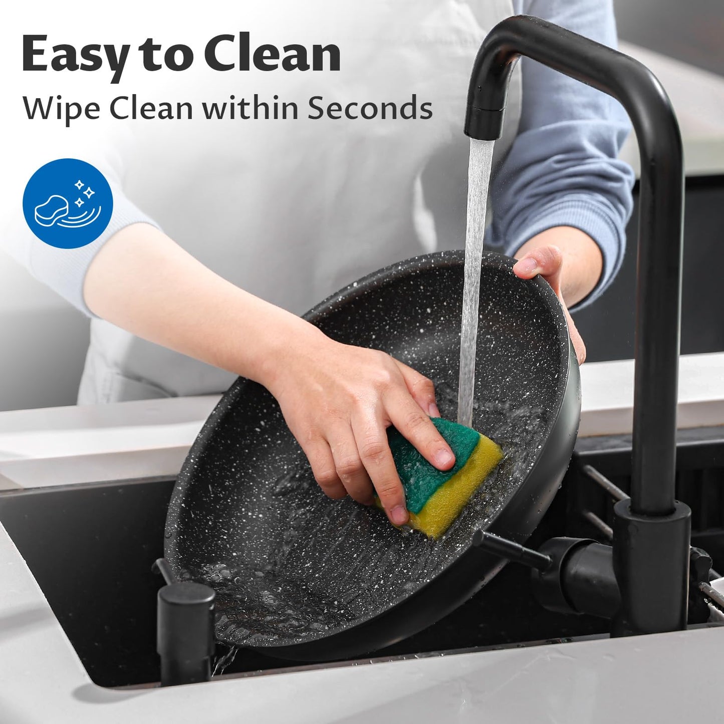 BEZIA Induction Hob Pans Set, Nonstick Pots and Pans Set 10 Pieces, Saucepan Sets with Detachable Handles, Stackable Cookware Set for All Hobs