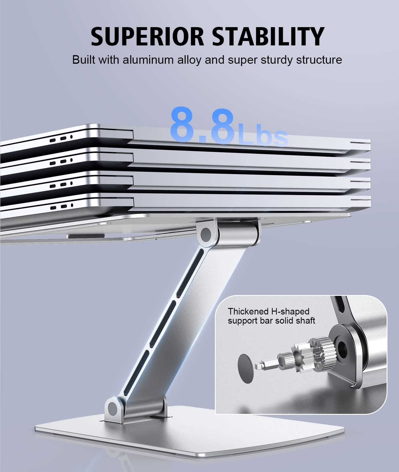 - Glangeh Laptop Stand | Adjustable Height, Ergonomic Portable Laptop Riser Holder -