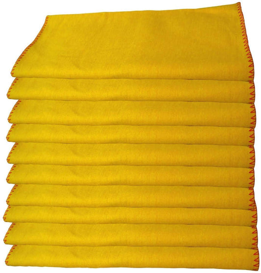 - 10 Pack of Heavy Duty Yellow Dusting Dusters / Cleaning Cloths.