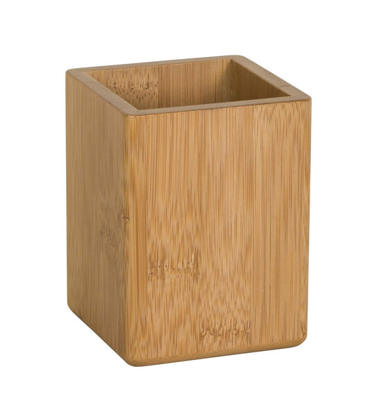 - OSCO Bamboo Square Pen Pot | Wood Pencil Holder | Desk Tidy | Office Organiser -