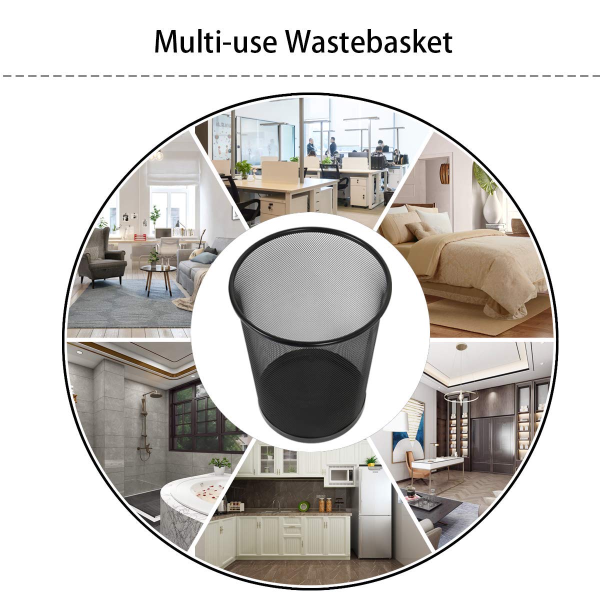 - DIVCHI Circular Mesh Wastebin | Waste Basket Garbage Can Bin -