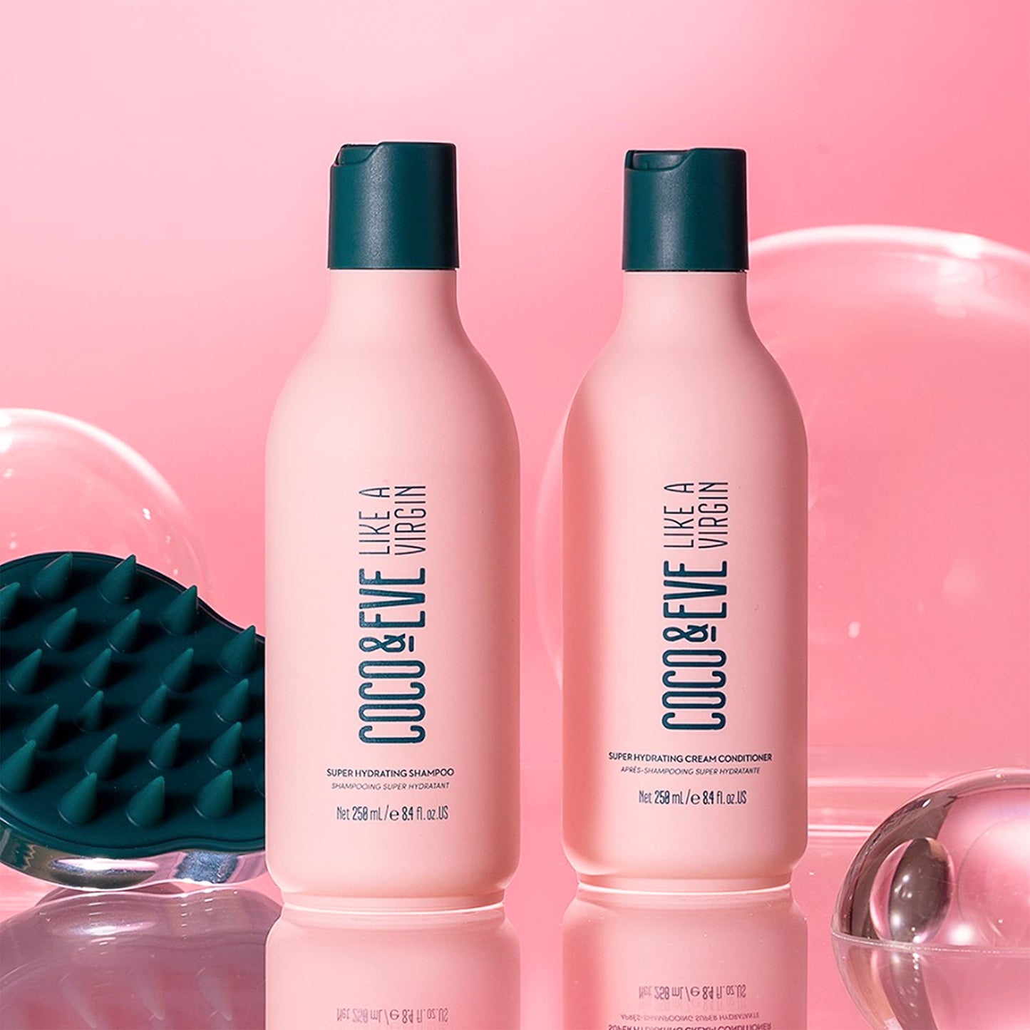 Coco & Eve Like A Virgin Shampoo & Conditioner Bundle Kit - Natural, Sulfate free Hair Care with Argan Oil, Coconut and Avocado Oil | For Dry Damaged, Color Treated Hair | Anti Frizz (250ml each)