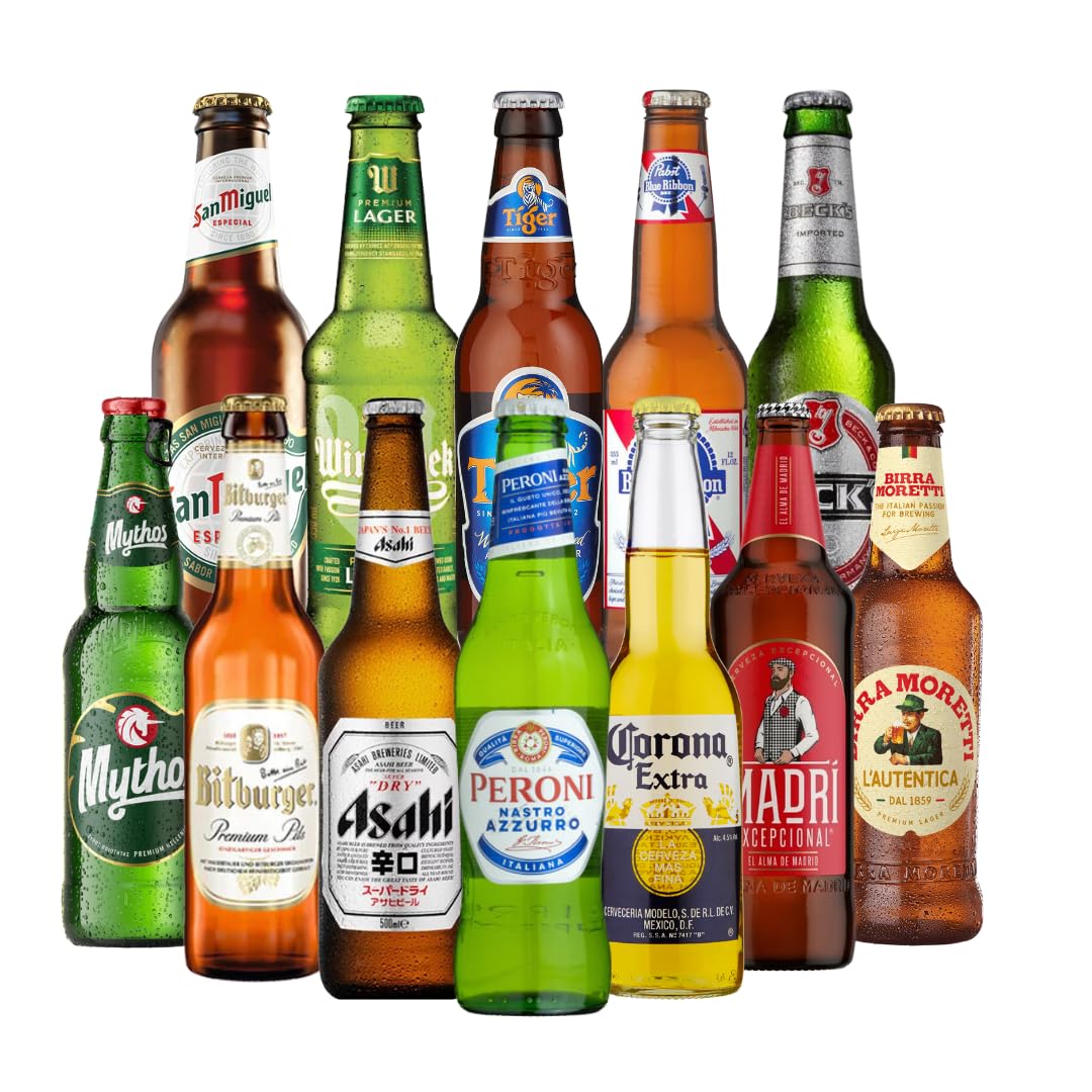 - Round the World Lager Mixed Case Beer Gift Set (12 Pack) | Beer Gifts for Men | Beer Gift Set | Birthday Beer Gift Set -