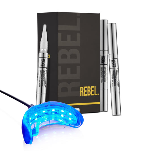 - Rebel Teeth Whitening Kit |Teeth Whitening Pen with Cool Blue LED Light -