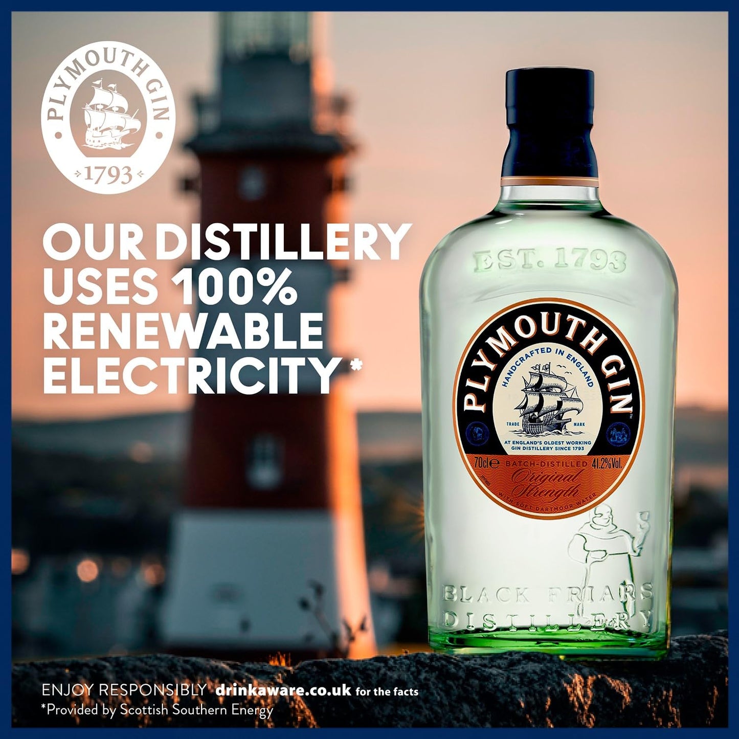 - Plymouth Original Botanical Dry Gin | 41.2% ABV | 70cl |Crafted with 7 Hand Picked Gin Botanicals | Smooth Dry Gin -
