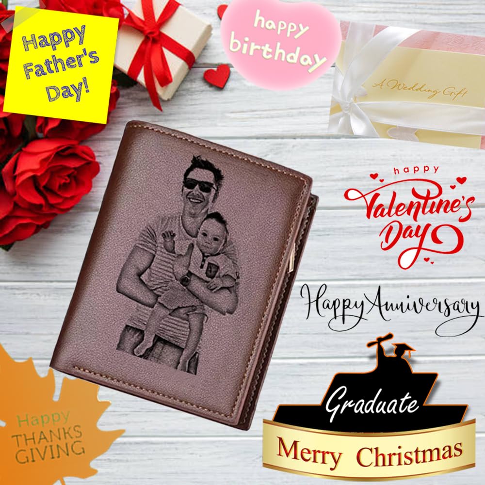 - Personalized Engraved Wallet | Custom Photo Leather Wallets for Men | Birthdays Day Gift -