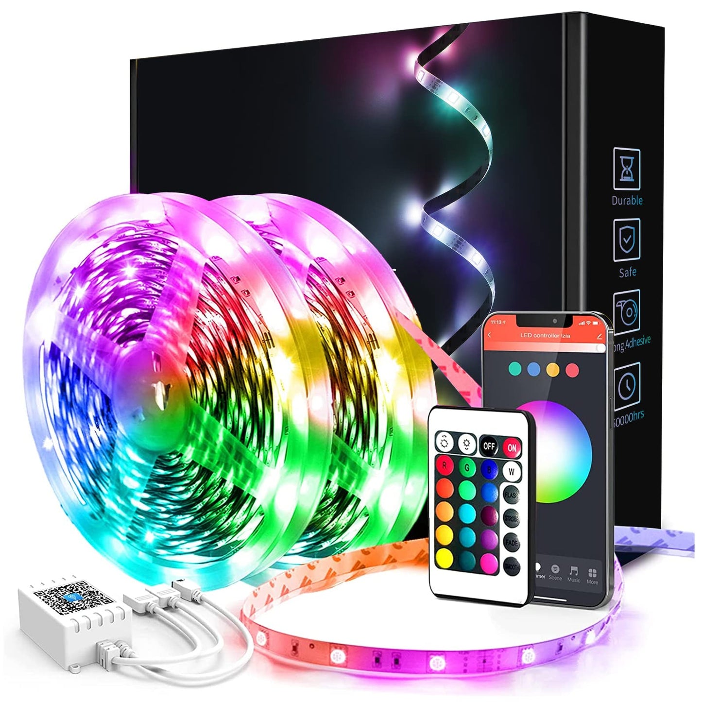 - phopollo Led Strip Light | 20m led Light Strips with Remote & App | Music Sync Mode -