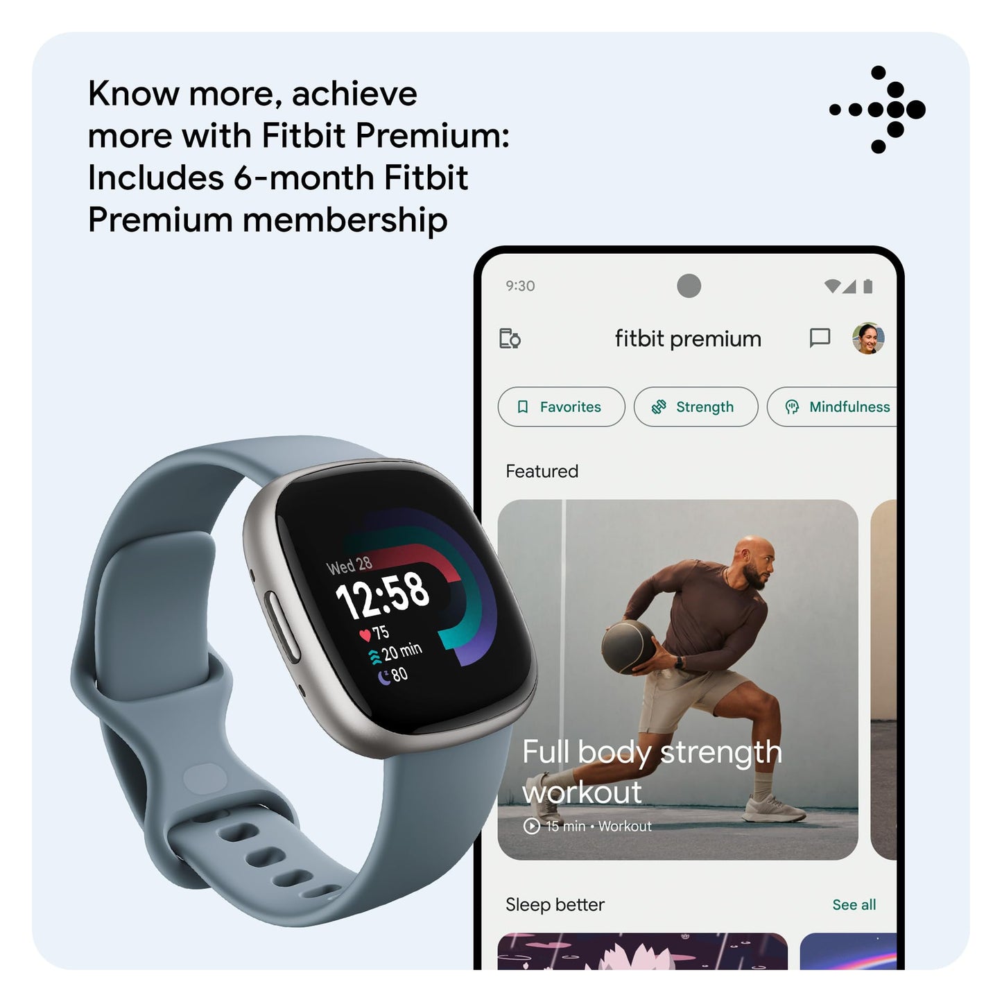 - Fitbit Versa 4 Fitness Smartwatch with built-in GPS and up to 6 days battery life -
