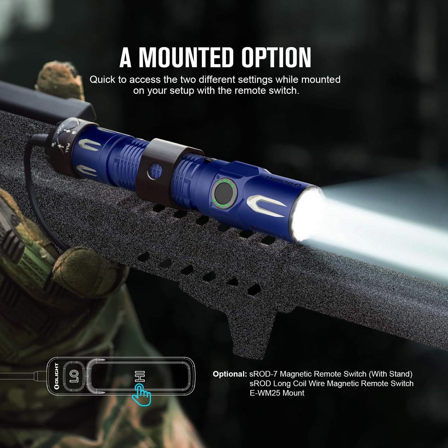 - OLIGHT Warrior 3S Tactical Torch | 2300 Lumens | Powerful Dual-Switch | Rechargeable -