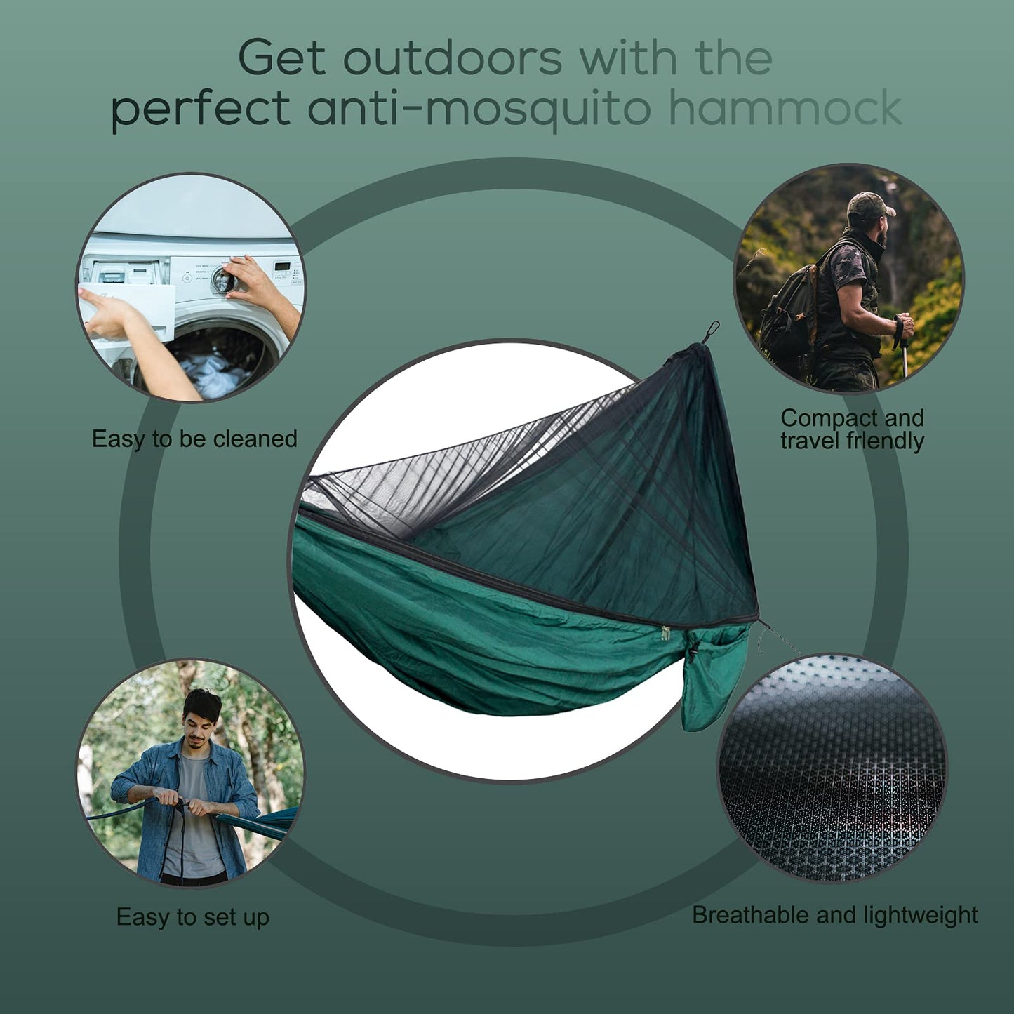 - Sendowtek Camping Hammock | Mosquito Net | Portable Hammock | Tree Straps -