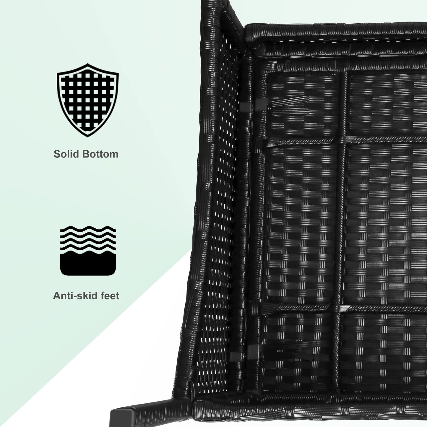 bigzzia Rattan Garden Furniture Set, 4 piece Patio Rattan furniture sofa Weaving Wicker includes 2 Armchairs,1 Double seat Sofa and 1 table