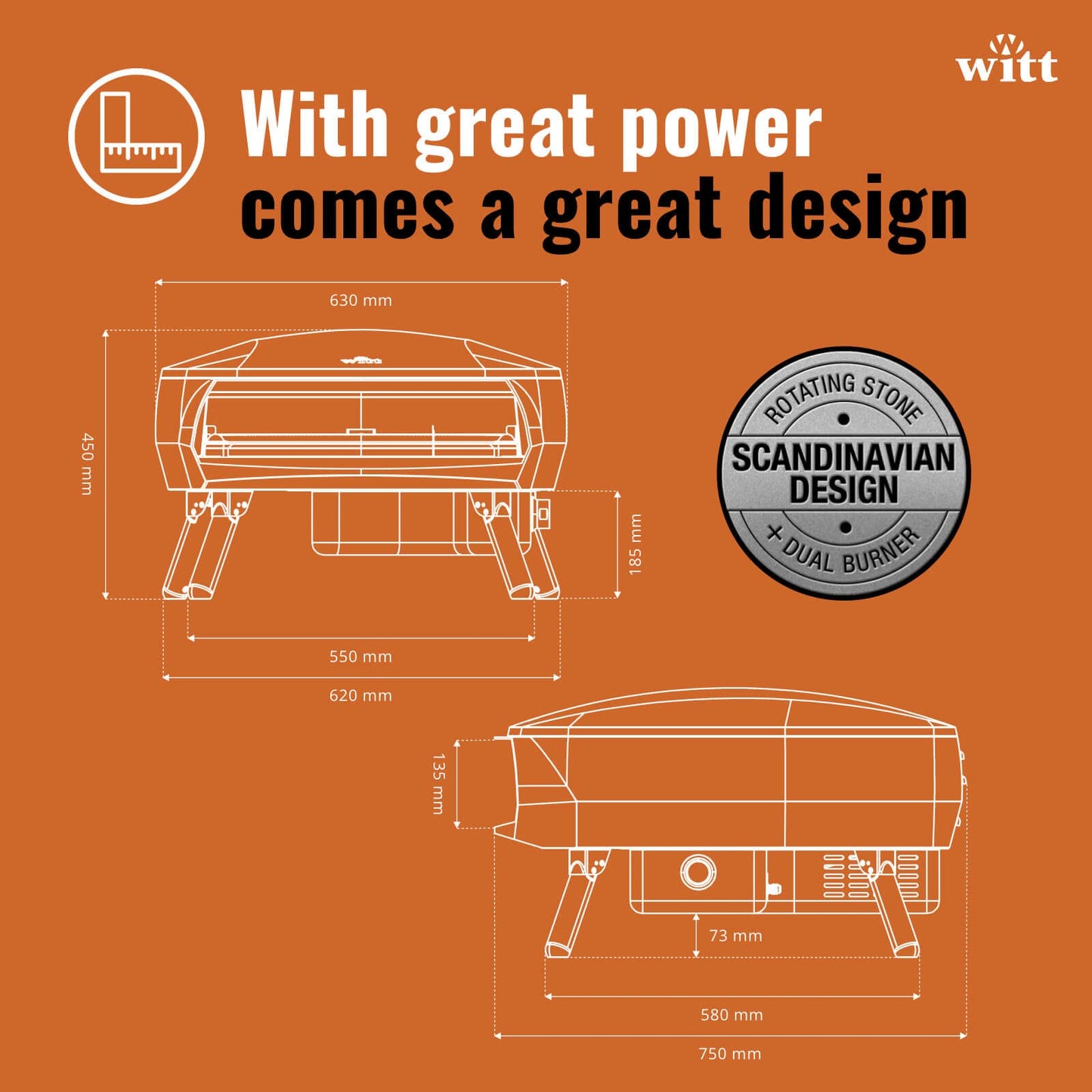 - Witt ETNA Rotante Award Winning Pizza Oven with 360 Degrees Rotating Pizza Stone
