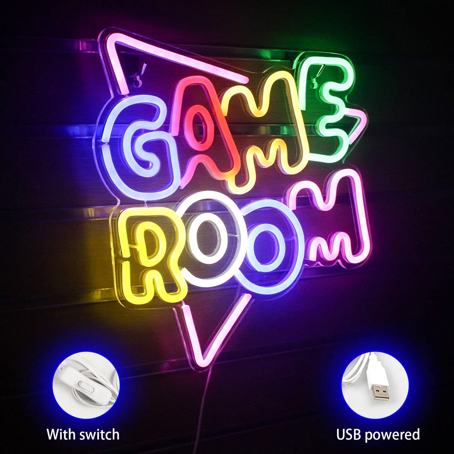 - SIGNSHIP Game Room Neon Signs | Wall Decoration | USB Powered -