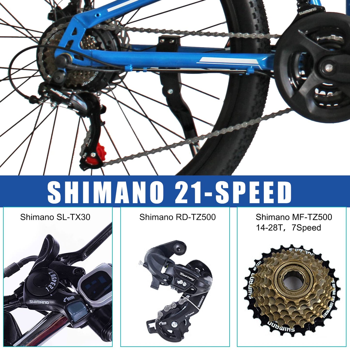 AKEZ 26" Electric Folding Bikes for Adults Men Women,Folding Electric Mountain Bikes Bicycle,E-Bikes for Men All Terrain with 48V 10Ah Removable Lithium Battery and Shimano 21 Speed Gears