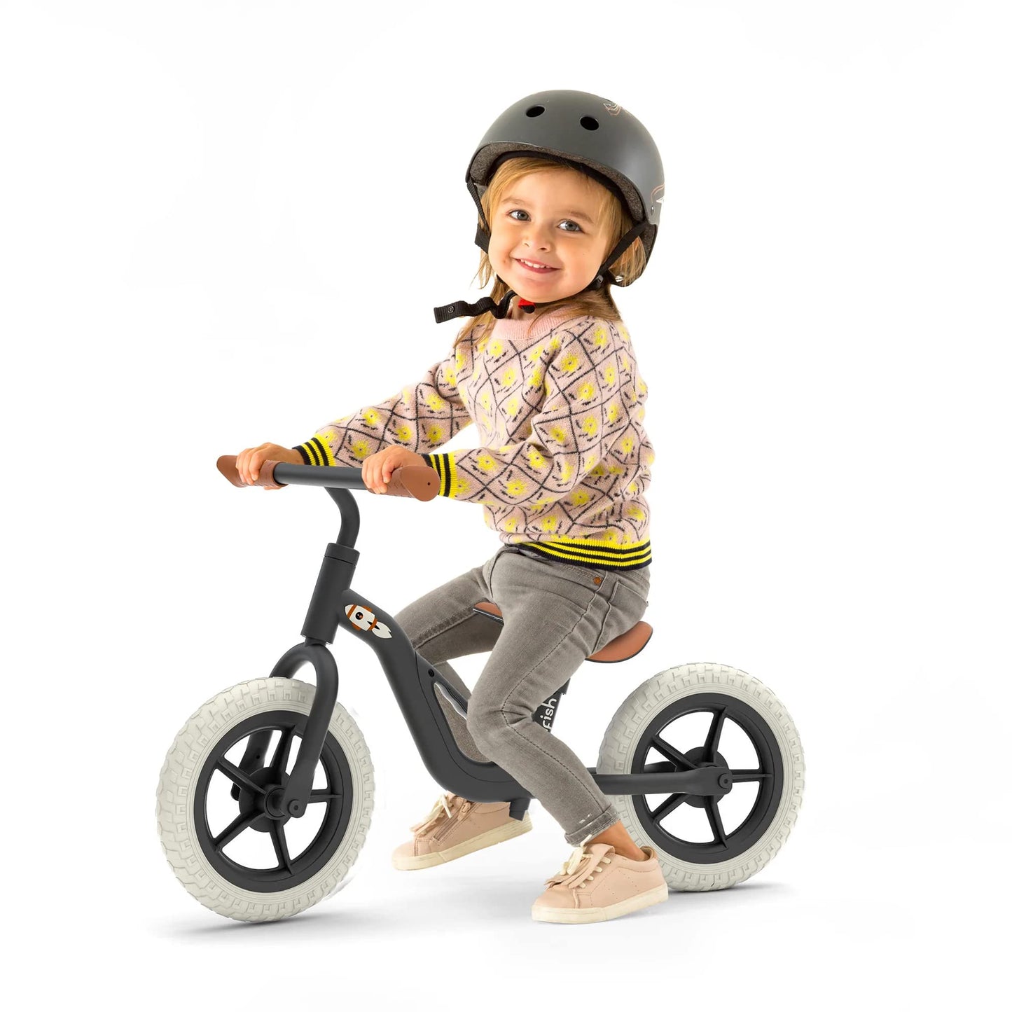 Chillafish Lightweight Kids' Balance Bike - Black | Adjustable Seat & Handlebar Balance Bike with Puncture-Proof Wheels, a Carry Handle & Custom Moulded Seat for Toddlers | Ages 18 Months to 4 Years