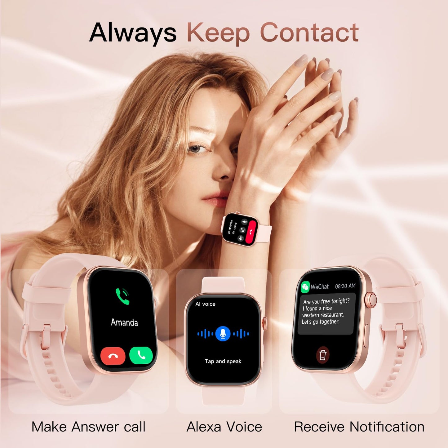 - Tensky | Smart Watch for Women-1.99" | AMOLED Smartwatch | with Bluetooth Call & AI Voice -
