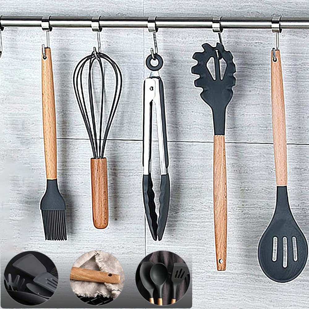 - Kitchen Utensils Set | 12 pcs | Non-Stick Silicone Cooking Kitchen Utensils Spatula Set -