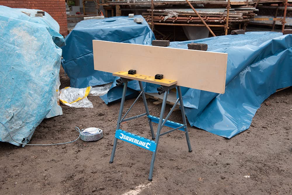 - Silverline TB01 | Portable Folding Workbench | Brown | 100kg -