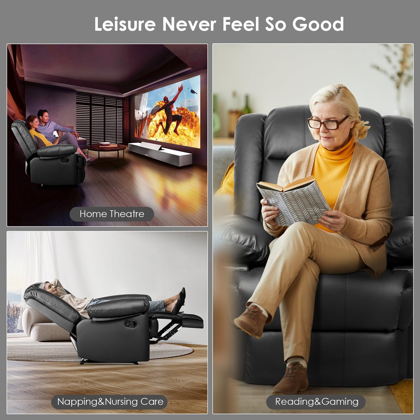 - innotic Recliner Armchair | Manual Reclining Sofa | Padded Seat and Backrest -