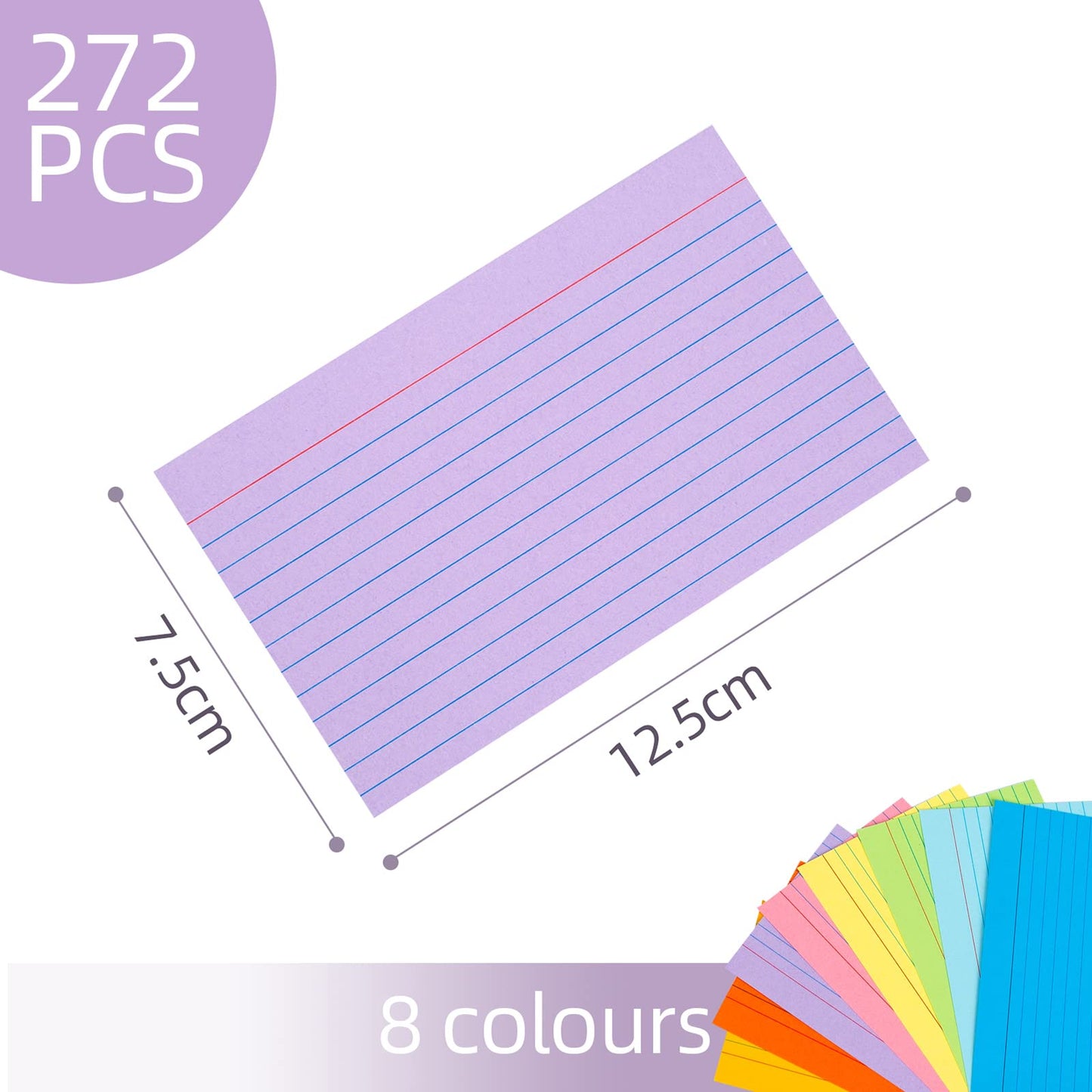 - Koogel Revision Cards Bulk | 272PCS Colourful Flash Cards | Thin Paper Index Cards -