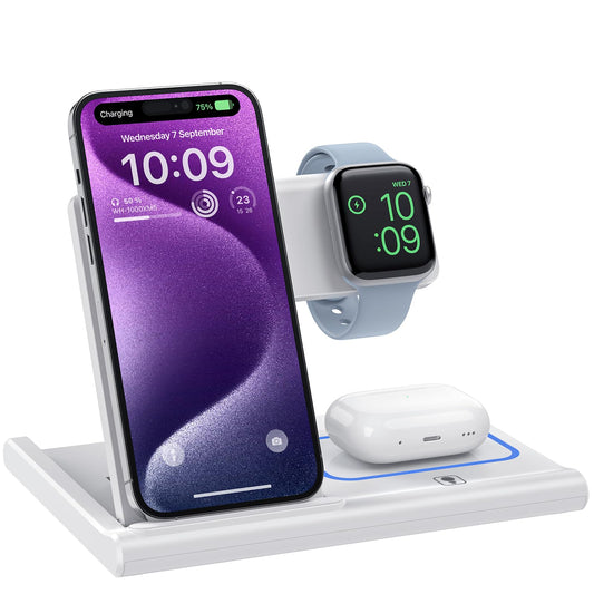 - Wireless Charger,Foldable 3 in 1 Wireless Charger Stand