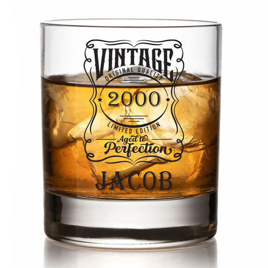 - ukgiftstoreonline Personalised Vintage Birthday Whiskey Glass -