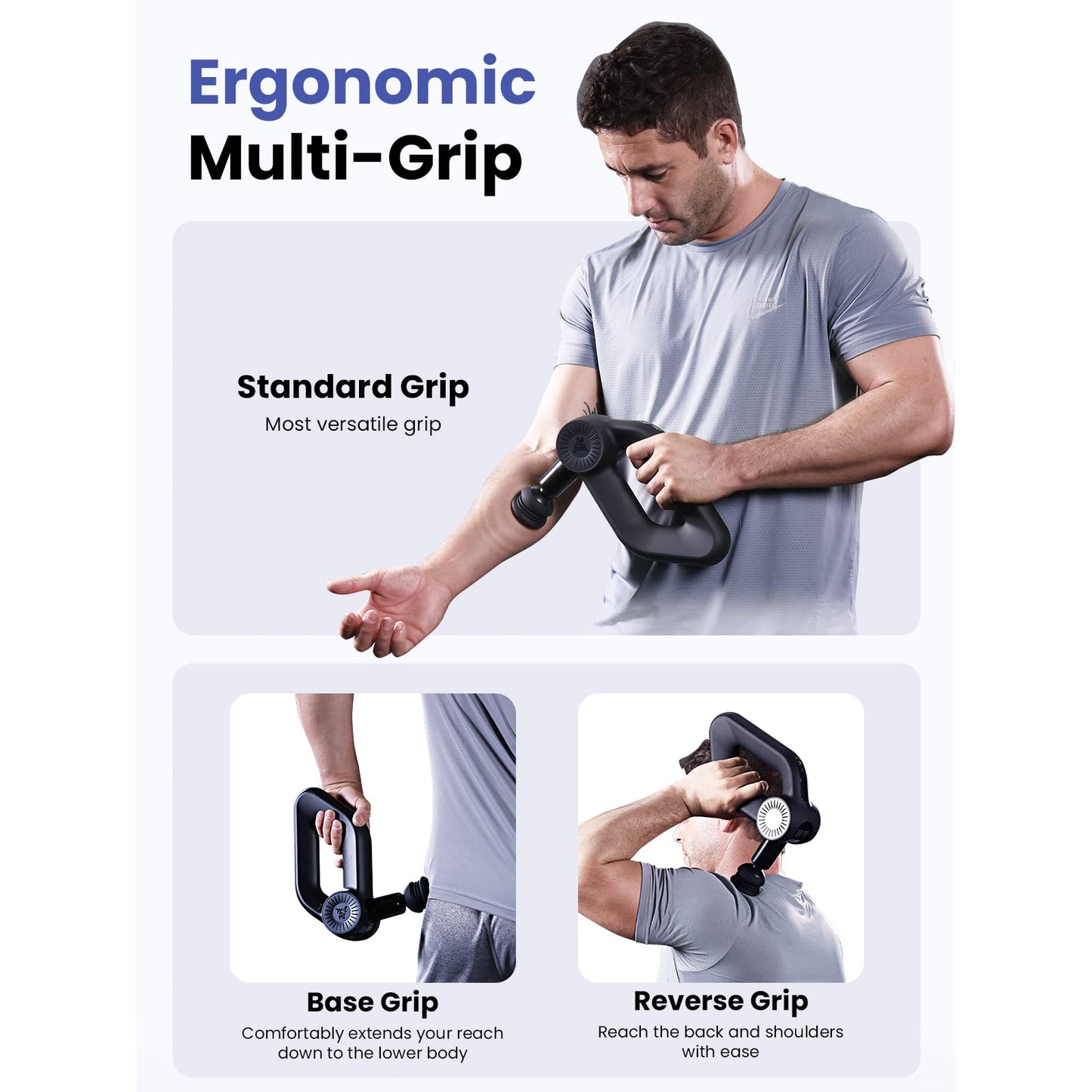 Bob and Brad D6 Pro Massage Gun with 16mm Amplitude, Massage Gun Deep Tissue Percussion Muscle Massage Gun, Quiet Handheld Electric Massager for Neck and Back Pain Relief, Great Gifts