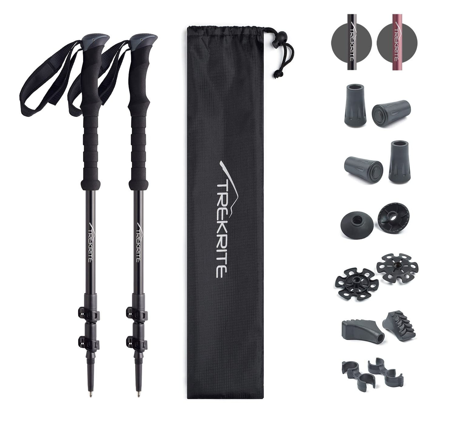 - Trekrite Telescopic Walking Poles Set | Adjustable and Lightweight Aluminium -