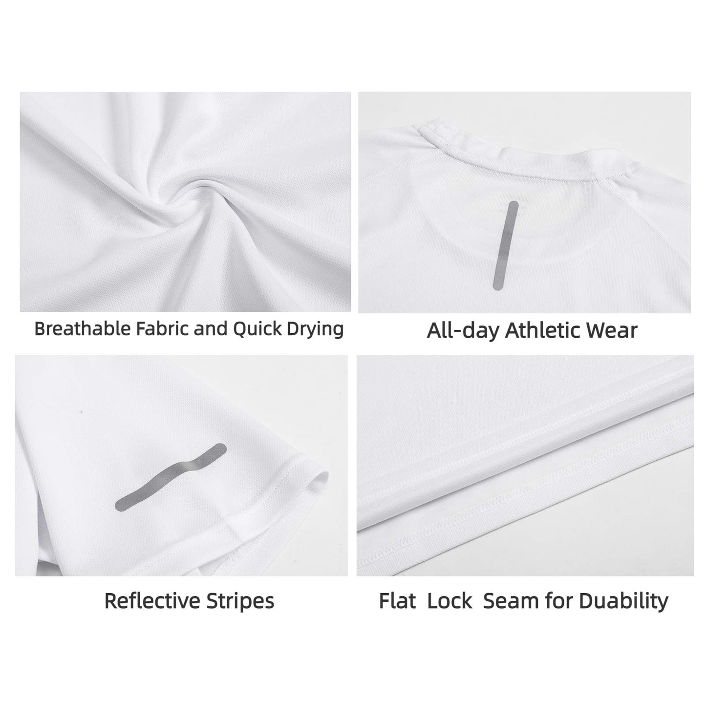 - HUAKANG 3 Pack T Shirts | Mens Breathable Sport Shirts | Cool Dry Running Tops -