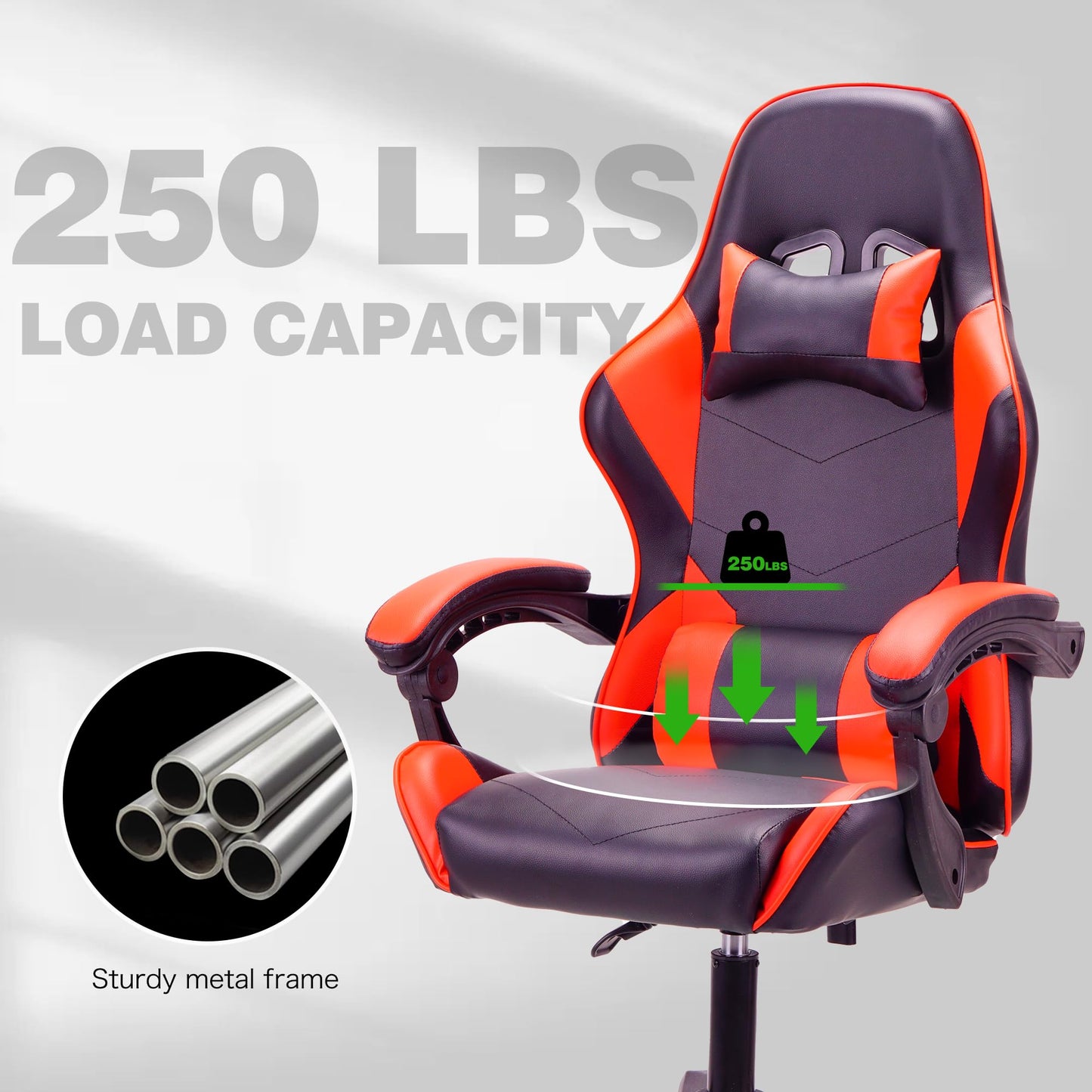 - T-THREE High back ergonomic computer chair | Gaming chair | Office chair | 150kg | Red -