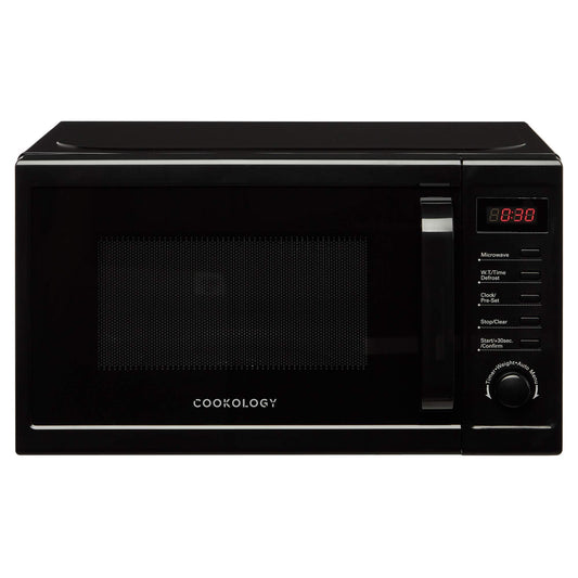 Cookology CFSDI20LBK 800W Freestanding Microwave - Digital Microwave with 20 Litre Capacity and 25cm Turntable - Features Weight and Time Quick Defrost Setting - 8 Cooking Functions - Black