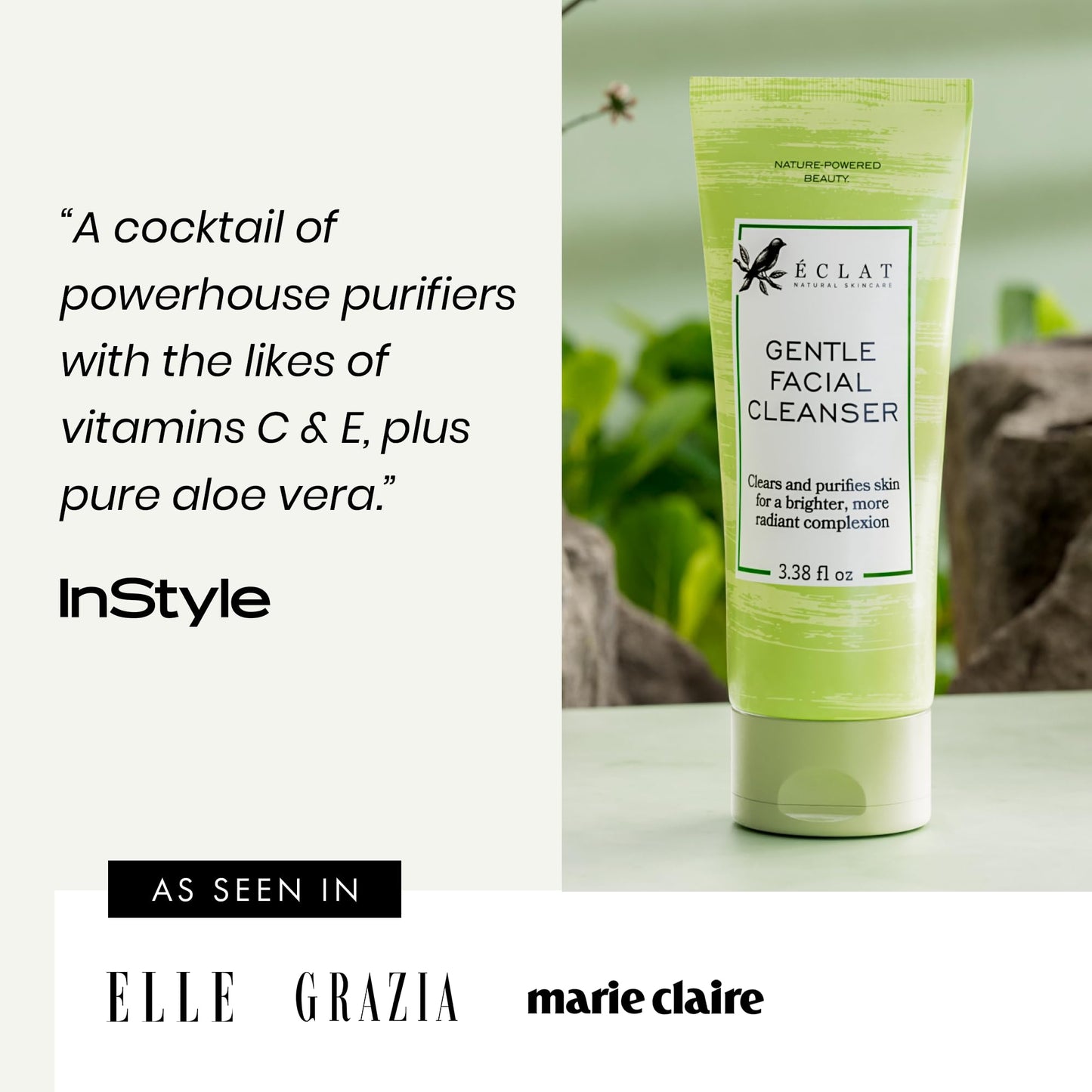 - Gentle Facial Cleanser | Green Tea Face Wash + Aloe Vera | Vitamin C & E | All Natural Face Wash -