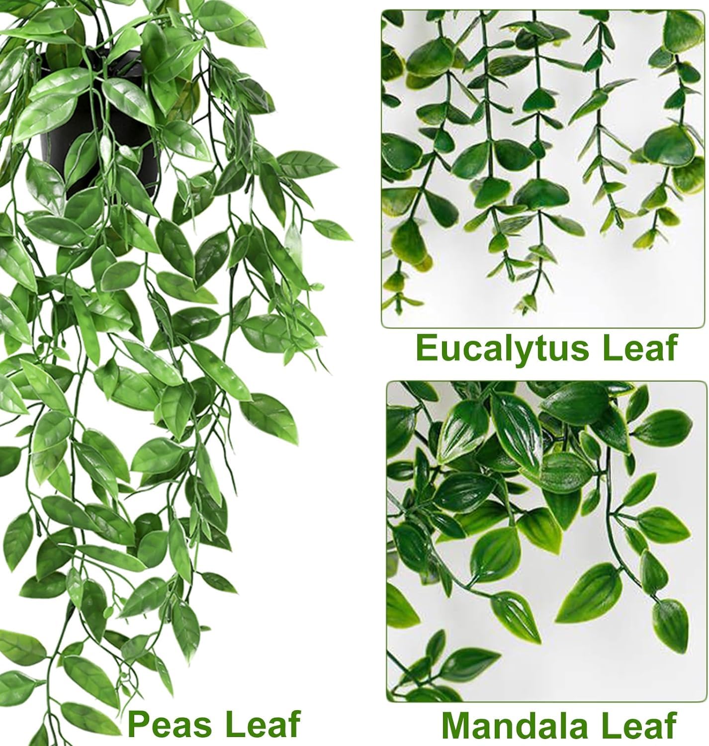 - Dremisland Artificial Plant | Eucalyptus | Set of 3 Decorative Artificial Hanging Plants -