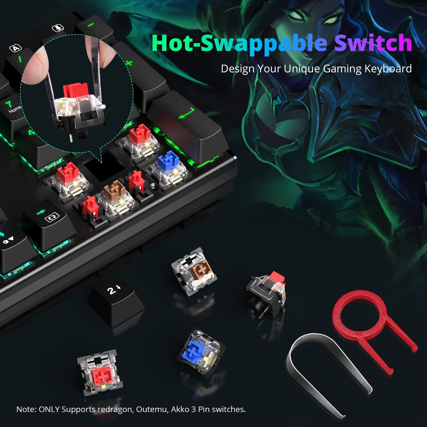 - Mechanical Gaming Keyboard | Redragon Mechanical Keyboard with 105 Programmable Keys -