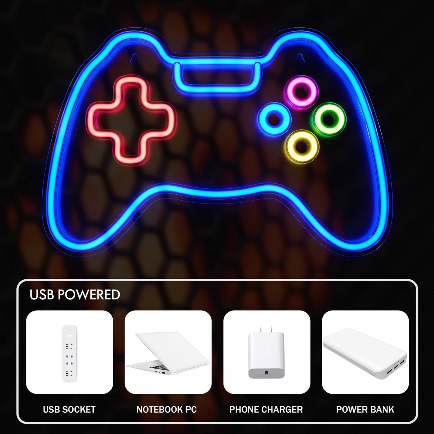 - Game Neon Sign | Cisteen Gamepad Shape LED Neon Light Signs -