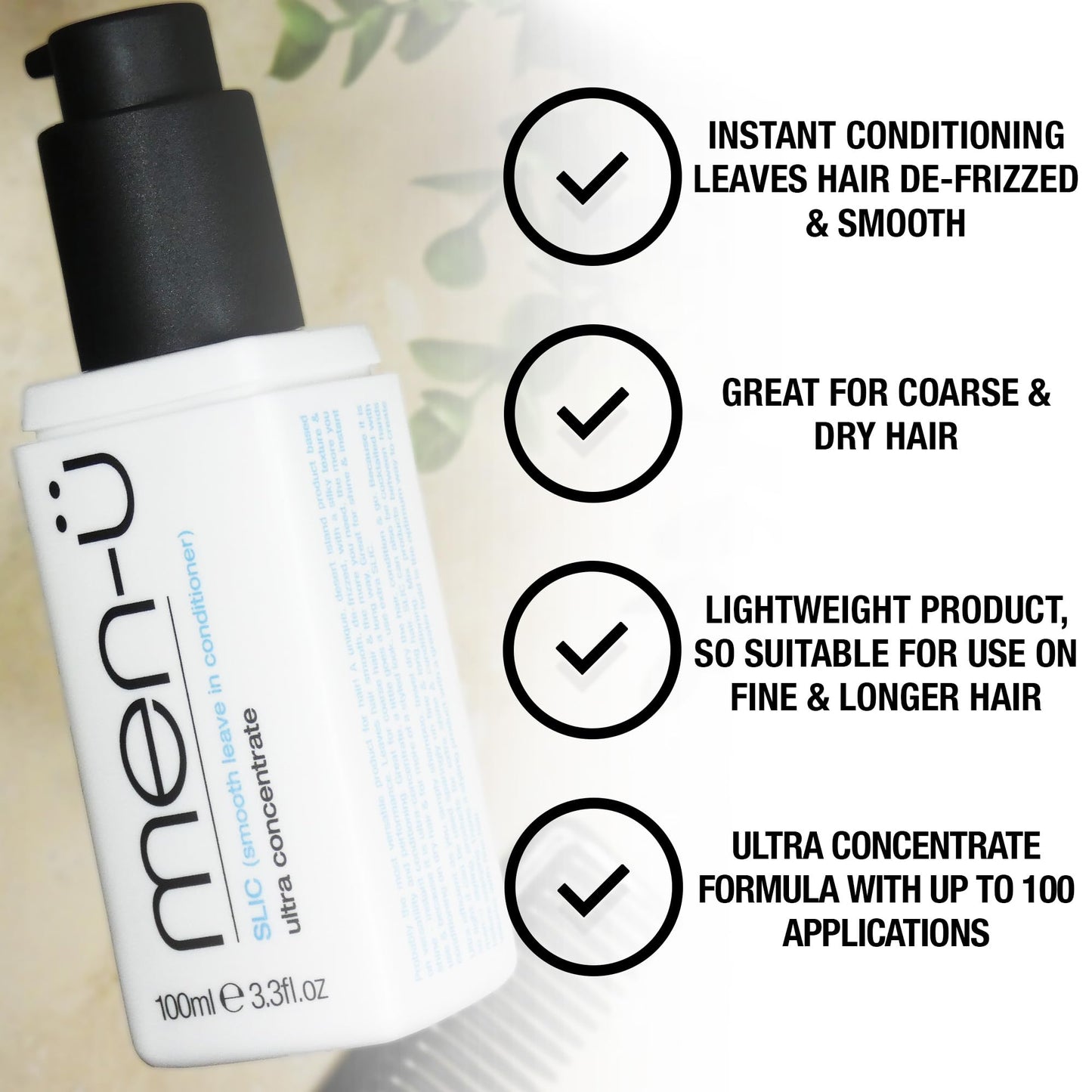 - men-ü SLIC | Smooth Leave In Conditioner | (100ml with pump -