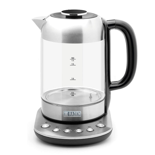 - Haden Richmond Variable Temperature Control Kettle  | Keep Warm Function  | Stainless Steel & Glass Kettle | 3000W Fast Boil & Quiet Electric Kettle -
