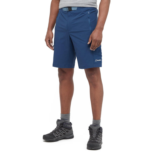 Berghaus Men’s Hike Air Stretch Shorts with Integrated Belt, 4 Zipped Pockets, Lightweight, Water Repellent, Cargo, Casual, Ideal for Walking, Running, Hiking (UK, Waist, 36, Regular, Regular, Blue)